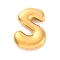 304 Stainless Steel Pendants, Letter Charm, Ion Plating(IP), Real 18K Gold Plated, Letter S, 22.5x17x5mm, Hole: 3.5x2.2mm