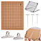 Cork Crochet Blocking Board Kits, Stainless Steel Position Needle, Iron Book Holder Stand and 401 Stainless Steel Clips, Stainless Steel Color, 37.5~407x11~306x1~47.5mm