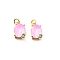 Oval Brass Micro Pave Cubic Zirconia Pendants, with Jump Ring and Glass Rhinestone, Rack Plating, Real 18K Gold Plated, Lead Free & Cadmium Free, Long-Lasting Plated, Pink, 13.5x10.5x7mm, Hole: 3.3mm