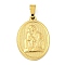 Ion Plating(IP) 304 Stainless Steel Pendants, Religious Theme Charm, Oval with Virgin Mary, Golden, 24x16x2~2.5mm, Hole: 5x3mm