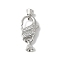 Brass Micro Pave Cubic Zirconia Lobster Claw Clasps, with Cord End, Rack Plating, Long-Lasting Plated, Lead Free & Cadmium Free, Platinum, 25mm, Clasp: 17x11x4.5mm