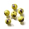Printed Natural Wood, Pearlized, Carnival Series, Word, 15.5x14.5mm, Hole: 4.5mm