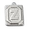 Anti-Tarnish 304 Stainless Steel Pendants, Rectangle with Letter Charm, Letter Z, 24.5x18x3mm, Hole: 1.8mm