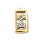 304 Stainless Steel Rhinestone Pendants, Rectangle Charms, with Shell, Real 18K Gold Plated, Sun, 22x11x2.5mm, Hole: 1.5mm