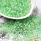 Transparent Glass Round Seed Beads, Inside Colours, Round, Spring Green, 6/0, 4x3mm, Hole: 1.2mm, about 161pcs/10g