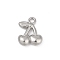 304 Stainless Steel Charms, Anti-Tarnish, Cherry, 9.5x7.5x2.5mm, Hole: 1.2mm
