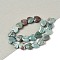 Natural Chrysocolla Beads Strands, Heart, Faceted, 8x8x3.5~4mm, Hole: 0.7mm, about 25pcs/strand, 7.09''(18cm)