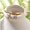 Ion Plating(IP) 304 Stainless Steel Micro Pave Cubic Zirconia Hoop Earrings, Horse Eye, Golden, 22mm, Pin: 0.8mm