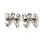 Rack Plating Alloy Pendants, Cadmium Free & Nickel Free & Lead Free, Bowknot, Platinum, 11x10.5x3mm, Hole: 1.6mm