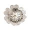 Brass Bead Caps, Flower, Platinum, 24x24x3.5mm, Hole: 1mm