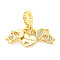 Rack Plating Brass Micro Pave Cubic Zirconia European Dangle Charms, Large Hole Pendants, Cadmium Free & Lead Free, Long-Lasting Plated, Real 18K Gold Plated, Human, 25mm, Hole: 5mm