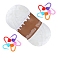 Wool Chunky Chenille Yarn, for Weaving, Knitting & Crochet, with Locking Stitch Marker, White, 3mm, about 131.23 Yards(120m)/Skein