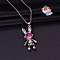 Alloy Pendant 316 Surgical Stainless Steel Chain Necklaces for Men, Stainless Steel Color, Rabbit, 23.62 inch(60cm)