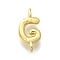 Brass Connector Charms, Lead Free & Cadmium Free, Long-Lasting Plated, Rack Plating, Real 18K Gold Plated, Letter G, 12.5x6x2.5mm, Hole: 1.2mm