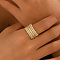 Brass Micro Pave Cubic Zirconia Finger Rings for Women, Real 18K Gold Plated, US Size 6(16.5mm)
