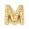 Brass Pendant, with ABS, Letter A~Z, Letter M, 21x20x6.5mm, Hole: 3.5mm