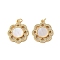 Brass Micro Pave Cubic Zirconia Pendants, with Shell, Flower Charms, Rack Plating, Lasting Plated, Cadmium Free & Lead Free, with Jump Ring, Real 18K Gold Plated, 21x18.5x3mm, Hole: 3mm