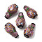 Handmade Lampwork Beads, Bumpy Vase with Floral Pattern, Rosy Brown, 29~31x17x16.5mm, Hole: 2mm