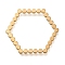 Ion Plating(IP) 201 Stainless Steel Linking Ring, Hexagon, Real 18K Gold Plated, 19.5x22x1mm