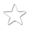 Brass Linking Rings, Lead Free & Cadmium Free, Star, 925 Sterling Silver Plated, 19x20x1mm, Inner Diameter: 14x17mm