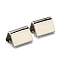 Brass Ribbon Crimp Ends, Crimp End Findings, Platinum, 10x7mm