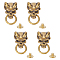 4Pcs Alloy Bag Decorative Demon Skull Head Buckle Clasps, Retro Leather Craft Rivets with Pull Ring & Screw, Antique Bronze, 3cm, Hole: 2.5mm