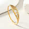 Fashionable 304 Stainless Steel Finger Rings, Simple Style, Hexagram, Golden, US Size 8(18.1mm)