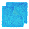 2Pc Polyester Plush Fabric, DIY Crafts Supplies, Square, Deep Sky Blue, 400~415x400~415x19mm