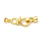 Brass Fold Over Clasps, Musical Note, Real 18K Gold Plated, 32.5mm