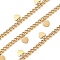 304 Stainless Steel Curb Chains, Ion Plating(IP), Unwelded, with Spool, with Heart Charms, Golden, 8.5x5x1.5mm