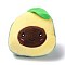 Cartoon Avocado Non Woven Fabric Brooch, Plush Doll Brooch for Backpack Clothes, Light Khaki, 78x72x40mm