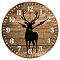 MDF Printed Wall Clock, for Home Living Room Bedroom Decoration, Flat Round, Deer, 300mm