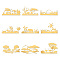 Nickel Decoration Stickers, Metal Resin Filler, Epoxy Resin & UV Resin Craft Filling Material, Golden, Other Animal, 40x40mm, 9 style, 1pc/style, 9pcs/set