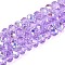 Transparent Glass Beads Strands, Rondelle, Half Plated, AB Color Plated, Faceted, Plum, 6~6.5x5~5.5mm, Hole: 1mm, about 82~83pcs/strand, 16.14~16.34 inch(41~41.5cm)
