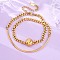 304 Stainless Steel Curb Chain Wrap Bracelets for Women, Ion Plating(IP), Ion Plating(IP), Golden, 13 inch(33cm)