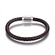 Leather Braided Cord Bracelets BJEW-E352-26P-1