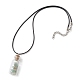 Стеклянное ожерелье с подвеской в виде бутылки желаний NJEW-JN04609-01-4