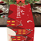 ダイニングテーブル用の綿とリネンのテーブルランナー  長方形  レッド  クリスマスツリー模様  300x1800mm DJEW-WH0014-003-6