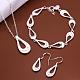 Simple Silver Plated Brass Bridal Party Jewelry Sets SJEW-BB11117-03-1