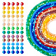 Pandahall 13 brins 13 couleurs imitent le cristal autrichien bicône en verre dépoli brins de perles GLAA-TA0001-87-1
