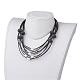 Cowhide Leather Cord Multi Layered Necklaces NJEW-JN01730-4