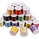 JEWELEADER 30 Rolls About 328 Yards Satin Nylon Jewellery Cord 2mm Rattail Chinese Knotting Cord Macrame Thread Beading String Mixed Color for DIY Craft Making Kumihimo Friendship Bracelets NWIR-PH0001-22-5
