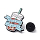 私の心のような冷たい飲み物のテーマの言葉漫画エナメルピン  ジャケットバックパック用電気泳動黒亜鉛合金ブローチ  カラフル  30.5x29.5x1.5mm JEWB-L014-01A-3