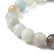 Natural Flower Amazonite & Synthetic Turquoise(Dyed) Tortoise Beaded Stretch Bracelet BJEW-TA00167-5