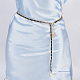 PUレザーウエストチェーン  ライトゴールド合金バッグチャームチェーンベルト  シャツ スカート ドレス オーバーコート用  ブラック  39-3/8インチ（100cm） AJEW-WH0413-75-3
