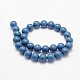 Synthetic Blue Coral Round Beads Strands CORA-E033-6mm-01-2