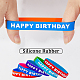 Gorgecraft 30 Stück 5 Farben Wort „Alles Gute zum Geburtstag“ Silikonkordel Armbänder Set Armband BJEW-GF0001-14A-6