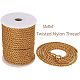 JEWELEADER Dark Goldenrod Craft Nylon Rope 5mm about 50 ft Twisted Decor Trim Cord Multipurpose Utility Nylon Thread Cord for Jewelry Making Knot Rosaries Upholstery Curtain Tieback 0.2 inch NWIR-PH0001-07H-6