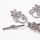 Antique Silver Alloy Tibetan Style Flower Toggle Clasps X-LF0677Y-NF-4