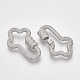 Brass Micro Pave Clear Cubic Zirconia Screw Carabiner Lock Charms ZIRC-T010-09P-2